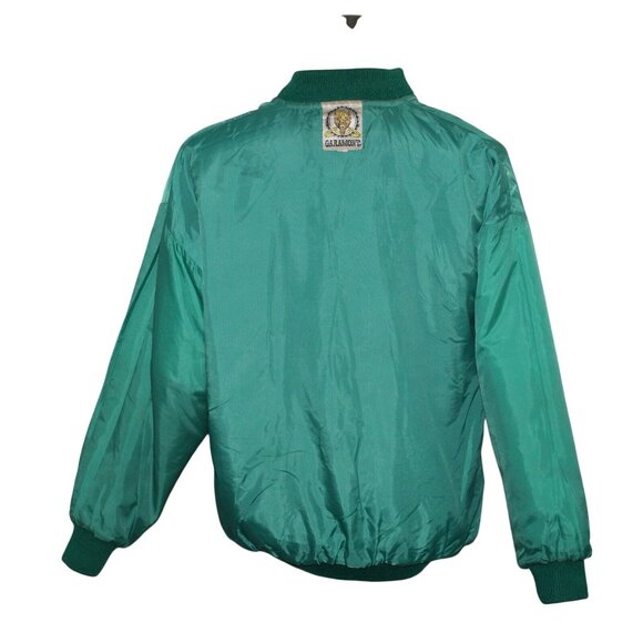 Vintage 70s 80s Garamont Sport Large Green White Varsity Letterman Retro Jacket - Picture 9 of 12